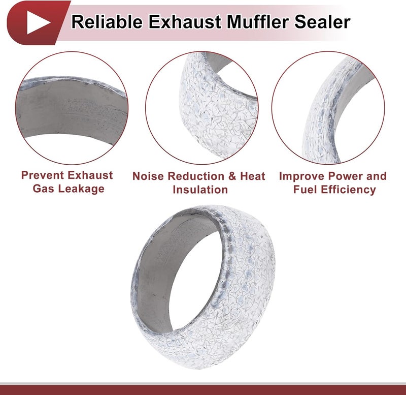 REPAIROCK ID 42mm Exhaust Manifold Gasket Prevent Leak Noise Exhaust Donut Gasket Muffler Ring Exhaust Flange Gasket for Car SUV Truck RV Graphite - Image 5